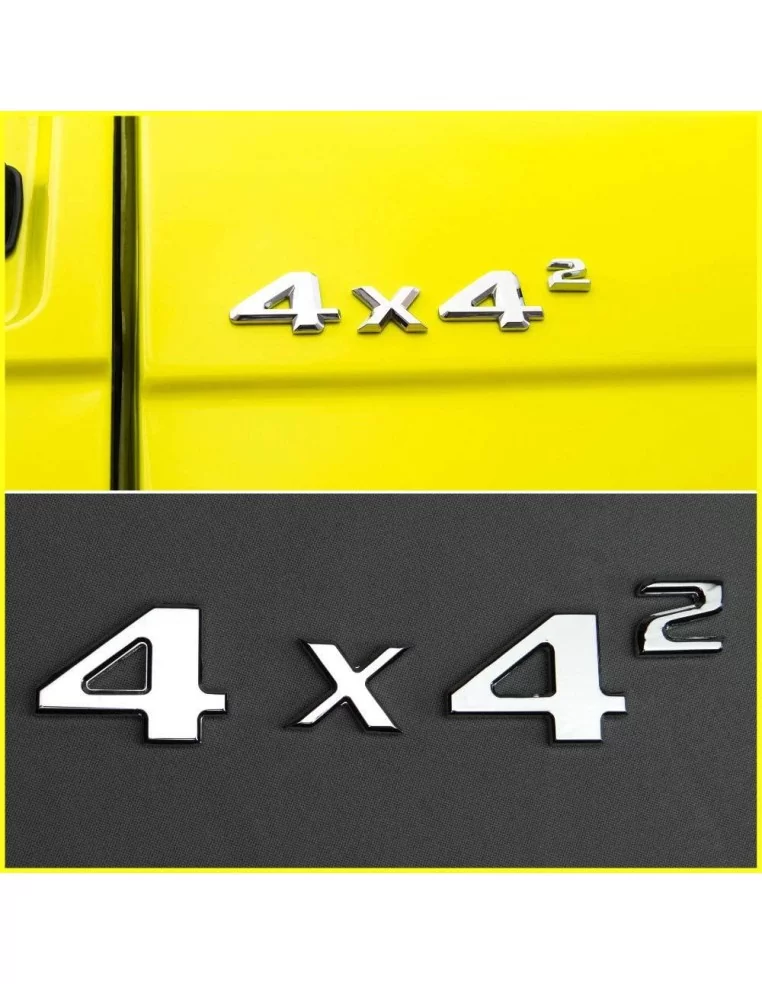  - logo & Emblems - 4x4 Squared Badge Kofferraum Emblem Chrom Aufkleber Metallic 4 Stück für Mercedes G Wagon W463 4x4 - 1 - Kau