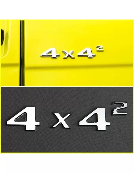  - logo & Emblems - 4x4 Squared Badge Kofferraum Emblem Chrom Aufkleber Metallic 4 Stück für Mercedes G Wagon W463 4x4 - 1 - Kau