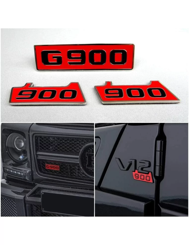  - logo & Emblems - Brabus G900 style métallisé pour Mercedes-Benz W463 Classe G 3pcs - 1 - Achetez les badges métalliques Brabu