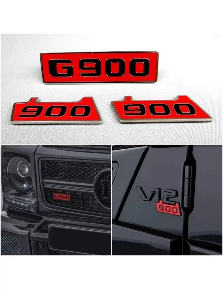  - logo & Emblems - Metallic Brabus G900 Stil Kotflügel Emblem Logo Abzeichen für Mercedes-Benz W463 G-Klasse 3pcs - 1 - Kaufen 