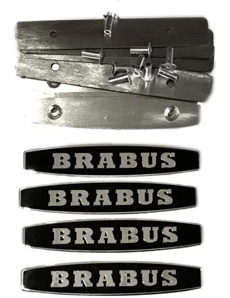  - Logos & Emblems - 适用于梅赛德斯-奔驰 W463 G 系列的 Brabus 金属地垫地毯徽章徽章，一套 4 件 - 1 - 为您的梅赛德斯-奔驰W463换上金属质感的Brabus地毯徽章。为您的爱车增添优雅与时尚。✌️✨