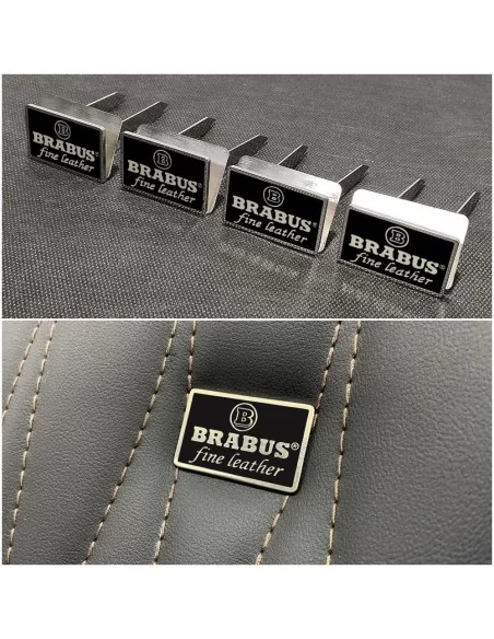  - Logos & Emblems - 用于梅赛德斯-奔驰 W463 G 级轿车的黑色金属 Brabus 高级真皮座椅徽章套装 - 1 - 使用 Metallic Brabus 黑色高级真皮座椅徽章，提升您的梅赛德斯-奔驰 W463 的档次。为您的内饰增