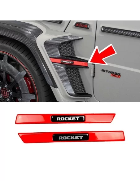  - Mercedes Benz - RED Fender Insert LED BLUE Emblema Brabus Rocket Style Insignia Mercedes G-Wagon W463A - 1 - ¡Actualice su Me