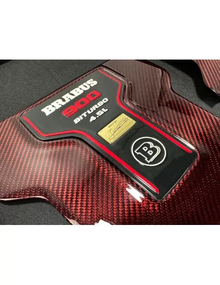  - Mercedes-Benz - Carbon fiber RED Brabus ROCKET 900 engine cover & badges set AMG Mercedes W463A W464 G-Wagon - 5 - Upgrade yo