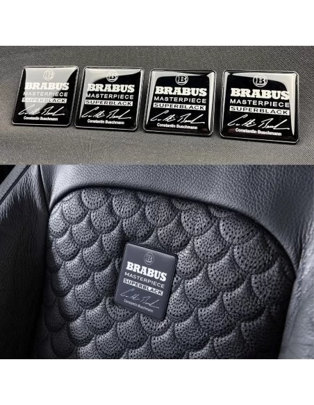  - Logos & Emblems - 适用于梅赛德斯-奔驰 W463A G 系列的金属色 Brabus Masterpiece Superblack 座椅徽章徽标套件 - 1 - 为您的梅赛德斯 W463A 配上金属质感的 Brabus Masterp