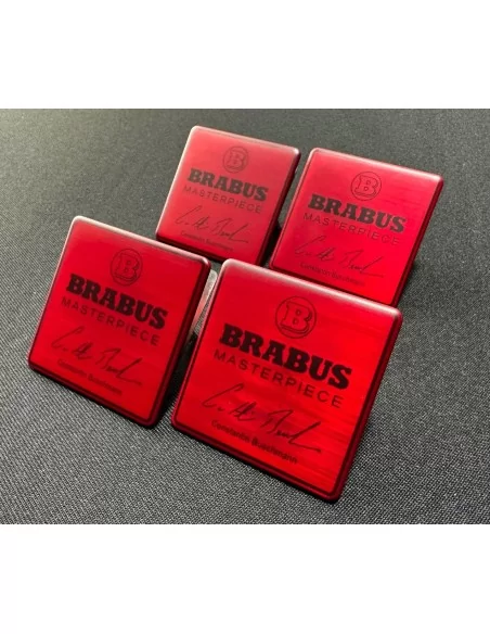  - Logos & Emblems - 用于梅赛德斯-奔驰 W463A G 系列的金属色 Brabus 红色杰作座椅徽章徽标套件 - 2 - 为您的梅赛德斯 W463A 升级金属质感的 Brabus 红色杰作座椅徽章标志，打造醒目奢华的内饰外观！❗️✌️