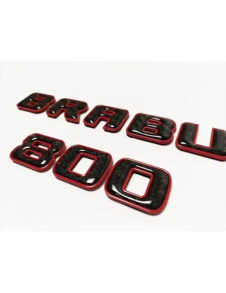  - Logos & Emblems - Brabus 800 emblem logo red metallic with carbon for Mercedes-Benz W463A W464 G-Class - 3 - Buy the Brabus 8