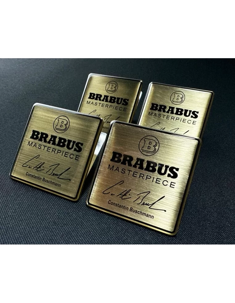  - Logos & Emblems - 适用于梅赛德斯-奔驰 W463A G 系列的金属色 Brabus Masterpiece 金色座椅徽章徽标套件 - 1 - 购买适用于梅赛德斯 W463A 的 Brabus Masterpiece 金色座椅徽章标志