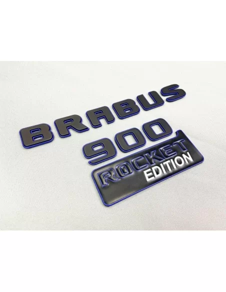  - logo & Emblems - Zestaw metalowych emblematów Brabus 900 ROCKET w kolorze niebieskim dla Mercedes-Benz Klasy G W463A W464 - 4