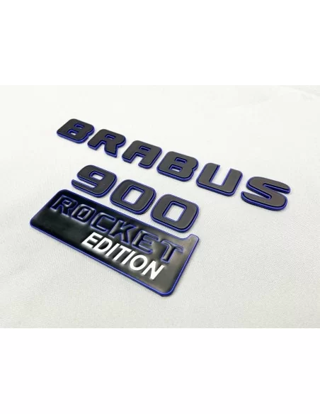  - logo & Emblems - Zestaw metalowych emblematów Brabus 900 ROCKET w kolorze niebieskim dla Mercedes-Benz Klasy G W463A W464 - 5