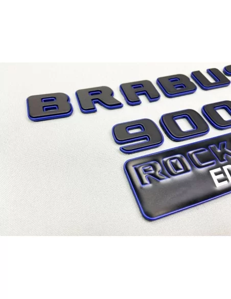  - logo & Emblems - Zestaw metalowych emblematów Brabus 900 ROCKET w kolorze niebieskim dla Mercedes-Benz Klasy G W463A W464 - 6