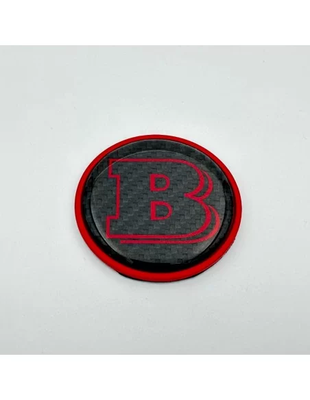  - logo & Emblems - Emblema Brabus de carbono metalizado rojo de 2 componentes para capó Mercedes W463A W464 - 2 - Compre el emb