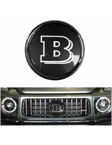  - Logos & Emblems - Carbon fiber Grey Brabus front grille badge for Mercedes-Benz G-Wagon G-Class W463A W464 - 1 - Buy the Carb