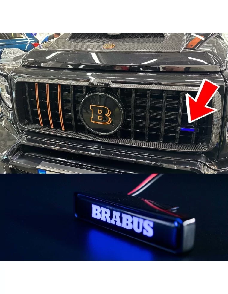  - logo & Emblems - Kratka LED Brabus NIEBIESKI emblemat logo dla Mercedes-Benz W463A W464 G-Class - 1 - Ulepsz swój Mercedes-Be