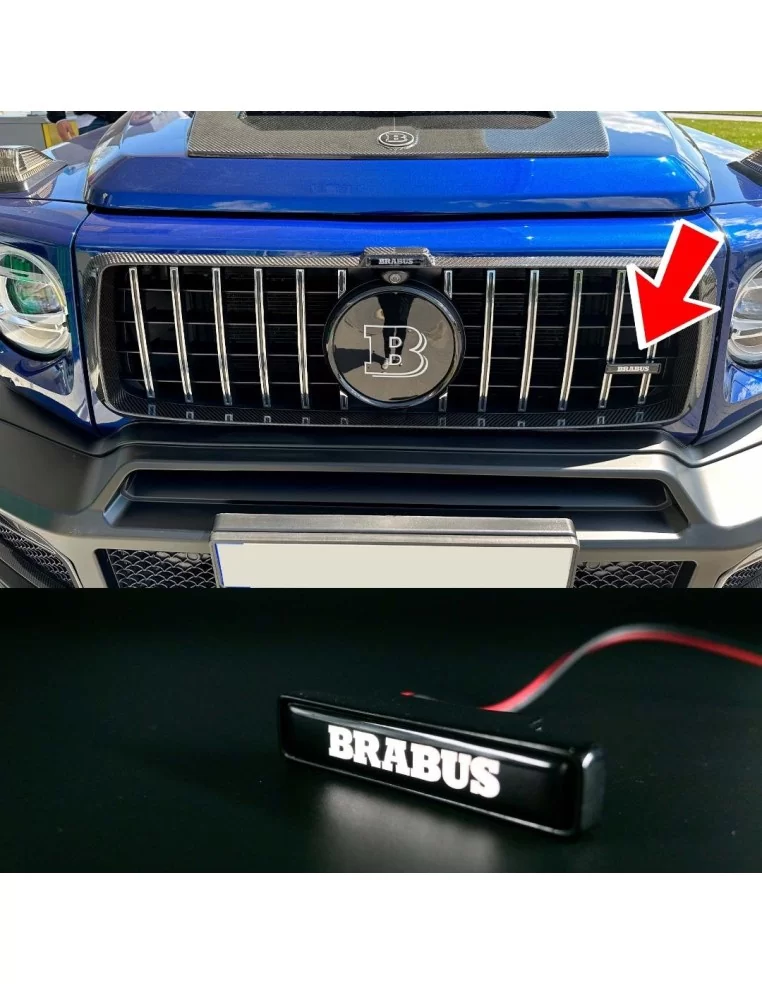  - logo & Emblems - Brabus LED Kühlergrill WHITE Abzeichen Emblem Logo für Mercedes-Benz W463A W464 G-Klasse - 1 - Veredeln Sie 