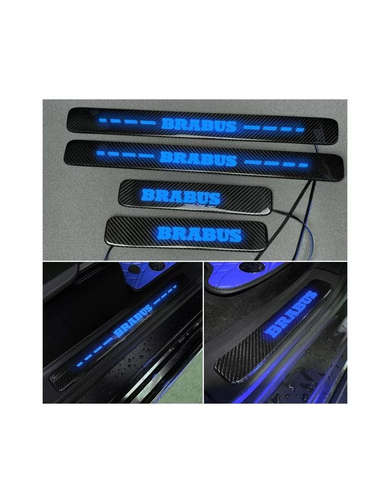  - Mercedes-Benz - Carbon fiber Brabus LED BLUE Illuminated Door Sills 4 pcs for Mercedes-Benz W463A W464 G-Class - 1 - Upgrade 