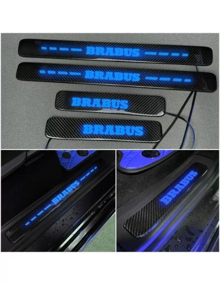  - Mercedes-Benz - Carbon fiber Brabus LED BLUE Illuminated Door Sills 4 pcs for Mercedes-Benz W463A W464 G-Class - 1 - Upgrade 