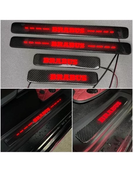  - Mercedes-Benz - Carbon fiber Brabus LED RED Illuminated Door Sills 4 pcs for Mercedes-Benz W463A W464 G-Class - 1 - Elevate y