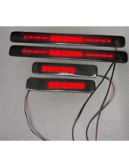  - Mercedes-Benz - Carbon fiber Brabus LED RED Illuminated Door Sills 4 pcs for Mercedes-Benz W463A W464 G-Class - 4 - Elevate y