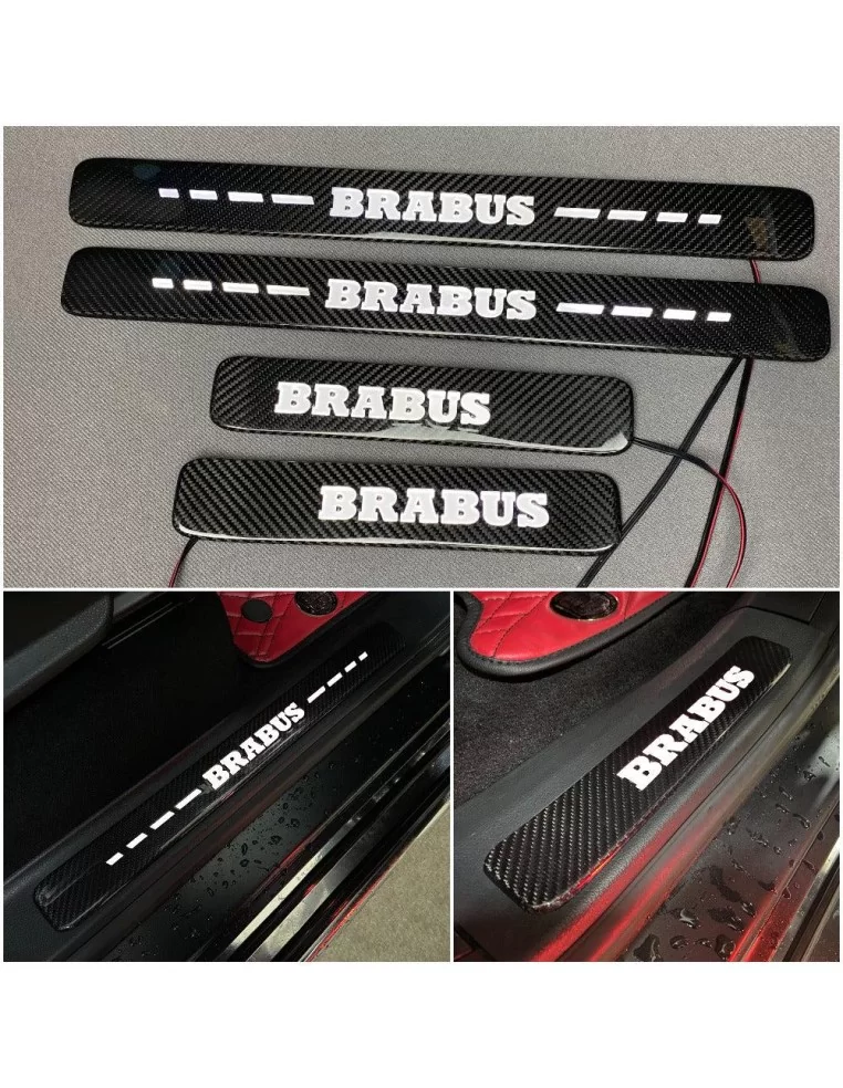  - Mercedes-Benz - Carbon fiber Brabus LED WHITE Illuminated Door Sills 4 pcs for Mercedes-Benz W463A W464 G-Class - 1 - Enhance