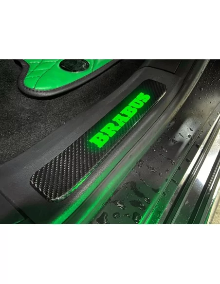  - Mercedes-Benz - Carbon fiber Brabus LED GREEN Illuminated Door Sills 4 pcs for Mercedes-Benz W463A W464 G-Class - 3 - Enhance