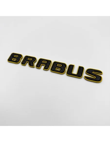  - Logos & Emblems - Metallic with carbon fiber Brabus yellow emblems badges set for Mercedes-Benz G-Class W463A W464 - 2 - Buy 