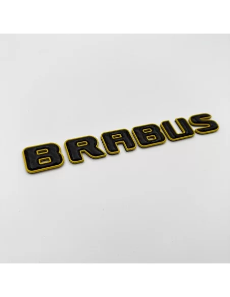  - Logos & Emblems - Metallic with carbon fiber Brabus yellow emblems badges set for Mercedes-Benz G-Class W463A W464 - 3 - Buy 