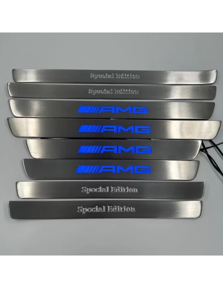  - Mercedes-Benz - AMG blue LED Illuminated door sills 4 pcs for Mercedes-Benz W222 - 1 - Buy AMG Blue LED Illuminated Door Sill