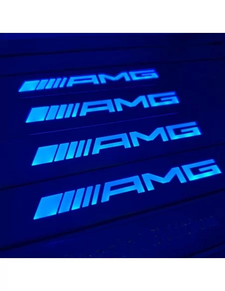  - Mercedes Benz - Davanzali illuminati a LED blu AMG 4 pezzi per Mercedes-Benz W222 - 8 - Acquista le soglie delle porte illumi