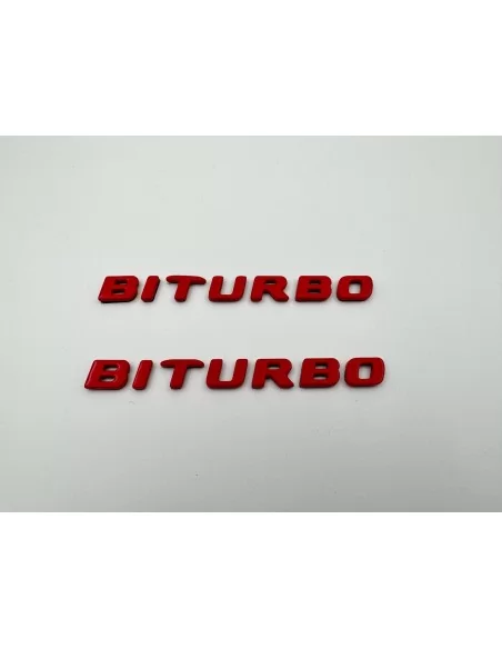  - Logos & Emblems - Red Metallic Brabus BITURBO Side logo badge set for Mercedes-Benz W463 G-Class - 3 - Enhance your Mercedes-