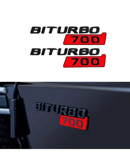  - logo & Emblems - Set di stemmi laterali Brabus BITURBO nero metallizzato per Mercedes-Benz Classe G W463A - 8 - Valorizzate l