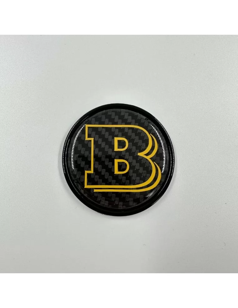  - logo & Emblems - 2-composants Metallic Carbon Yellow Brabus Badge Logo Hood Scoop Mercedes W463a W464 G-Class - 1 - Mettez en