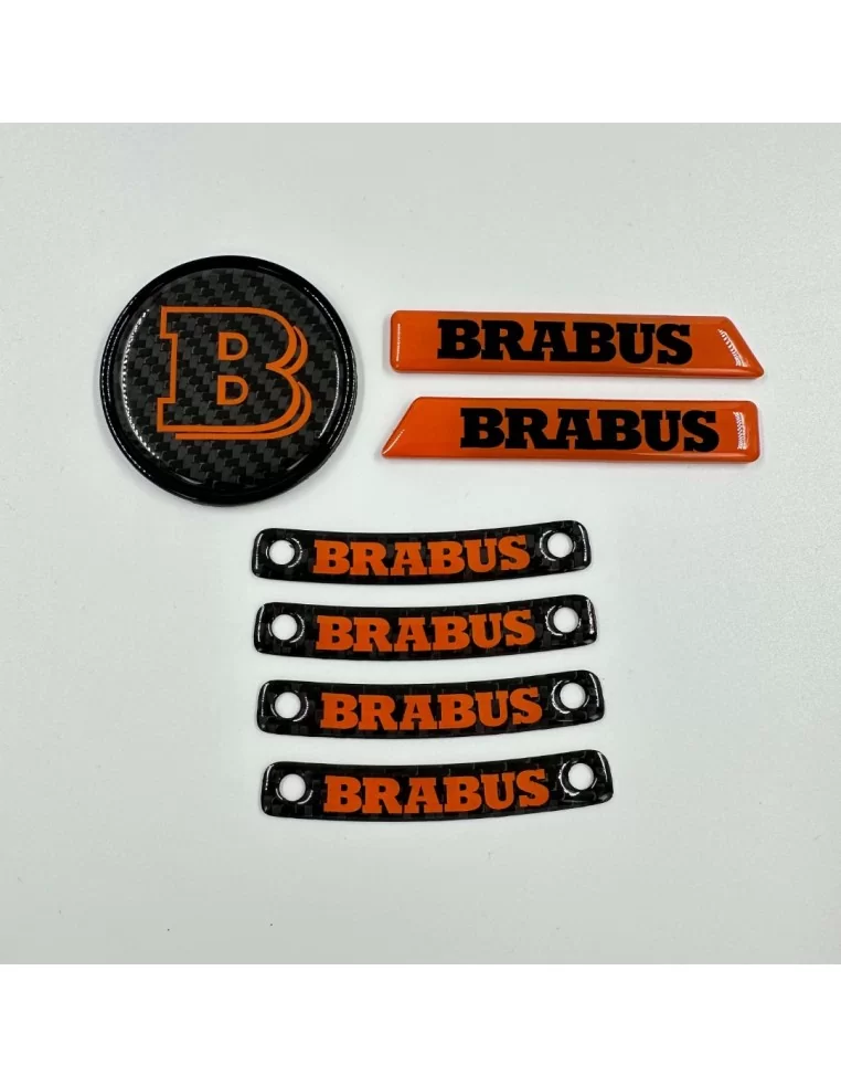  - logo & Emblems - Brabus ORANGE Plakette Logo-Emblem-Set für Mercedes-Benz W463A W464 G-Klasse - 1 - Werten Sie Ihre Mercedes-