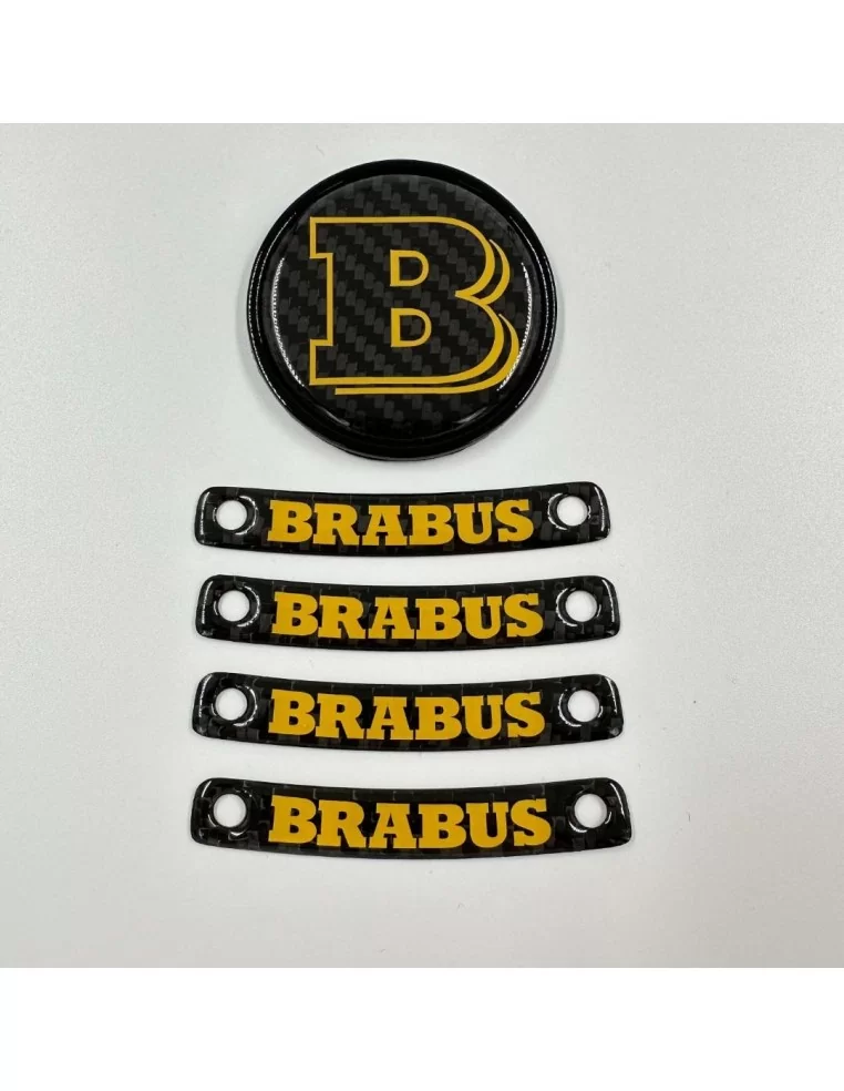  - logo & Emblems - Brabus Gelbe Plakette Logo-Emblem-Set für Mercedes-Benz W463A W464 G-Klasse - 1 - Erhöhen Sie den Look Ihrer