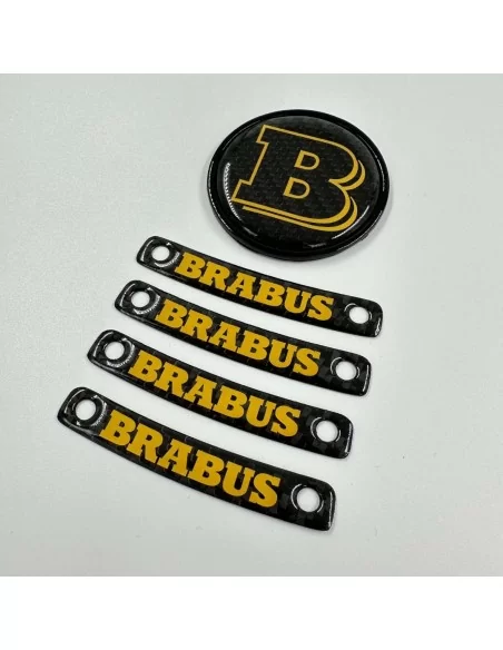  - logo & Emblems - Brabus Gelbe Plakette Logo-Emblem-Set für Mercedes-Benz W463A W464 G-Klasse - 2 - Erhöhen Sie den Look Ihrer