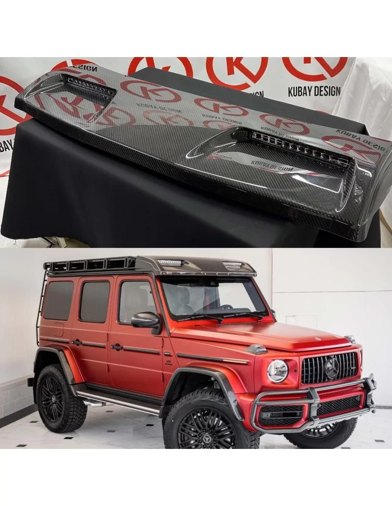  - Mercedes Benz - Spoiler anteriore in fibra di carbonio con LED per Mercedes-Benz W463A 4x4 A4638807303/008 - 1 - Migliorate l