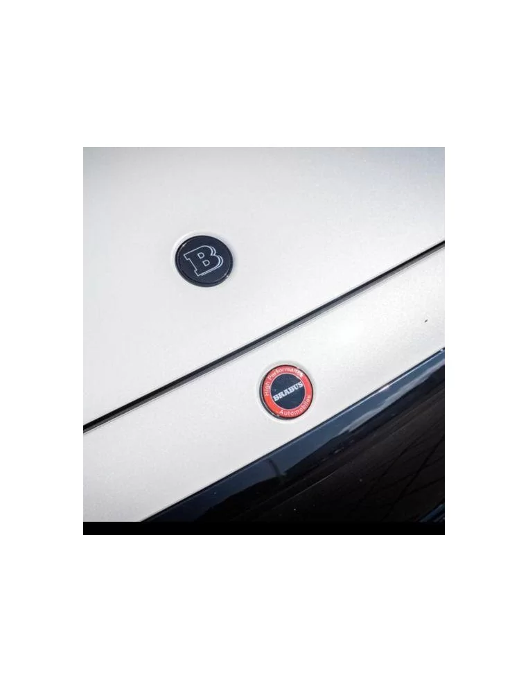  - logo & Emblems - Set di emblemi per cofano ad alte prestazioni Brabus metallizzato per Mercedes-Benz W223 Classe S S 500 - 1 