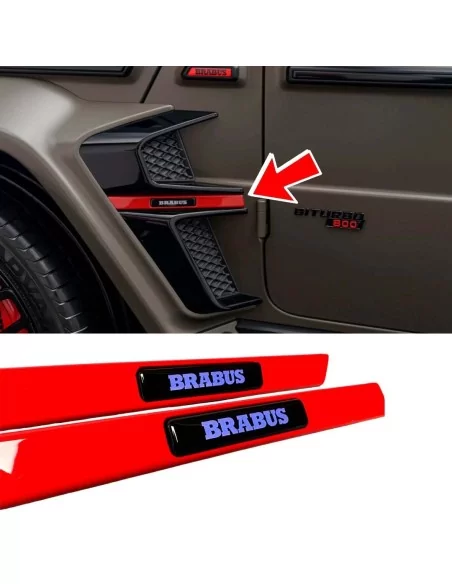  - logo & Emblems - CZERWONA wstawka błotnika LED NIEBIESKI emblemat w stylu Brabus dla Mercedesa G Wagon W463A - 1 - Wzbogać sw