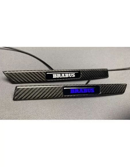  - logo & Emblems - Fibra di carbonio Brabus stile parafango inserto LED BLU emblema distintivo per Mercedes G Wagon W463A W464 