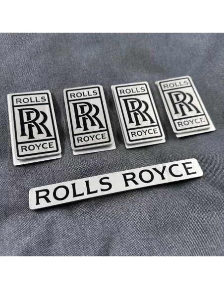  - logo & Emblems - Metallic Fußmatten Abzeichen Embleme Satz für Rolls-Royce Cullinan Phantom Ghost Wraith Spectre - 4 - Kaufen