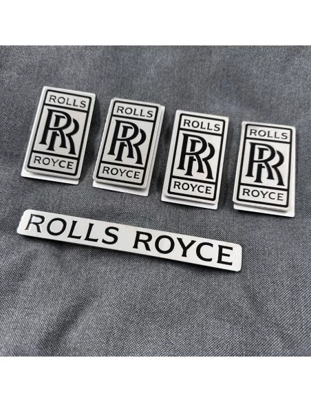  - Logos & Emblems - Metallic floor mats badges emblems set for Rolls-Royce Cullinan Phantom Ghost Wraith Spectre - 6 - Buy the 