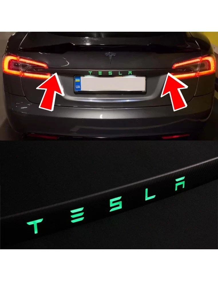  - Tesla - 带 LED 的碳纤维后行李箱饰板，用于特斯拉模式 S - 1 - 这款时尚的碳纤维后行李箱饰板配有 LED 照明，集优雅与功能性于一身，提升了特斯拉 Model S 的档次！❇️✖️