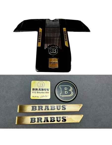  - logo & Emblems - Metaliczny zestaw emblematów silnika BRABUS 800 V12 BITURBO do Mercedes-Benz W463 - 1 - Ulepsz swojego Merce