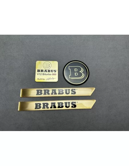  - Logos & Emblems - Metallic BRABUS 800 V12 BITURBO style Engine Badge Emblem set for Mercedes-Benz W463 - 2 - Upgrade your Mer