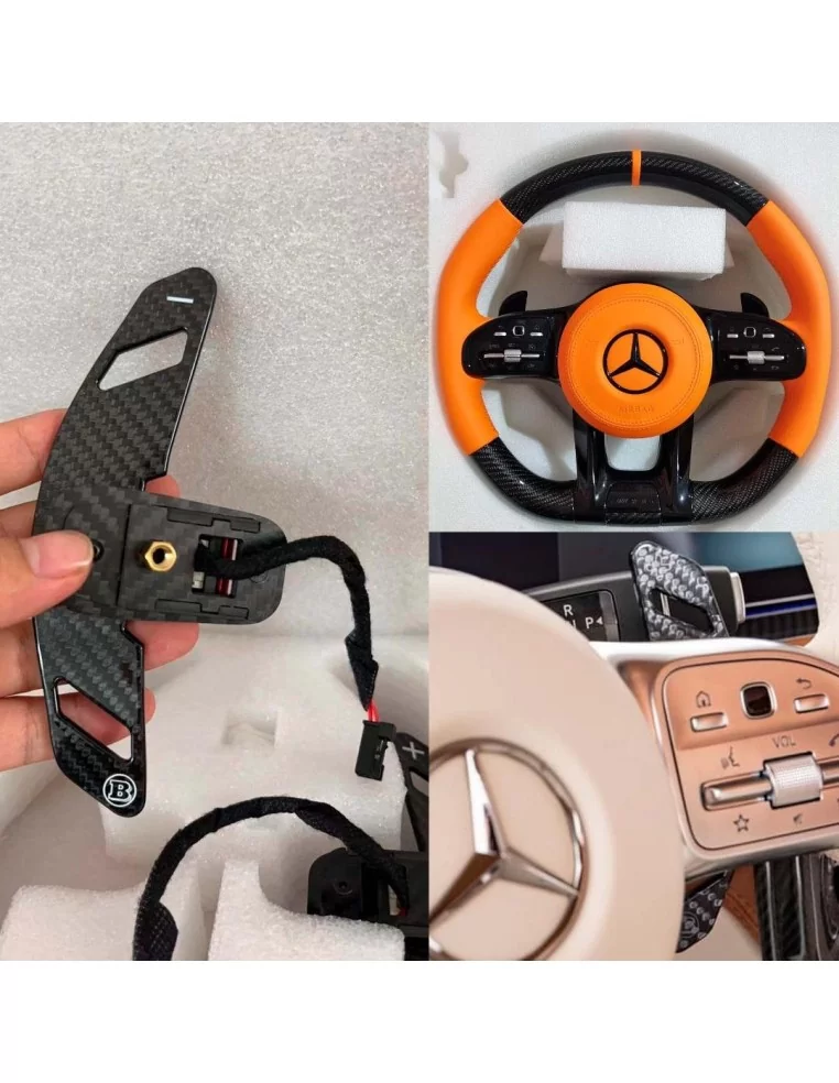  - Steering Wheels - 用于方向盘的碳纤维换档拨片 梅赛德斯-奔驰 W463a W464 原装 BRABUS - 1 - 在 Tuneverse 购买奔驰 W463A 方向盘碳纤维换档拨片！升级您的驾驶动态--今天就订购！✨✅