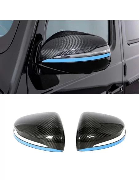  - Mercedes-Benz - Carbon Fiber Mirror Covers with Blue Stripe for Mercedes-Benz G-Class W463A W464 G63 - 1 - Add a sporty touch