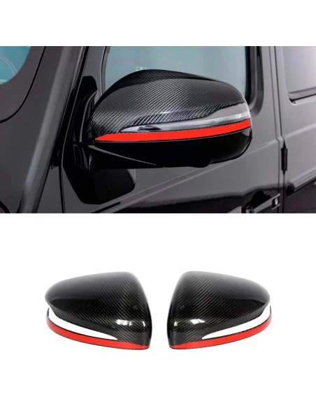  - Mercedes-Benz - Carbon Fiber Mirror Covers with Red Stripe for Mercedes-Benz G-Class W463A W464 G63 - 2 - Enhance your Merced