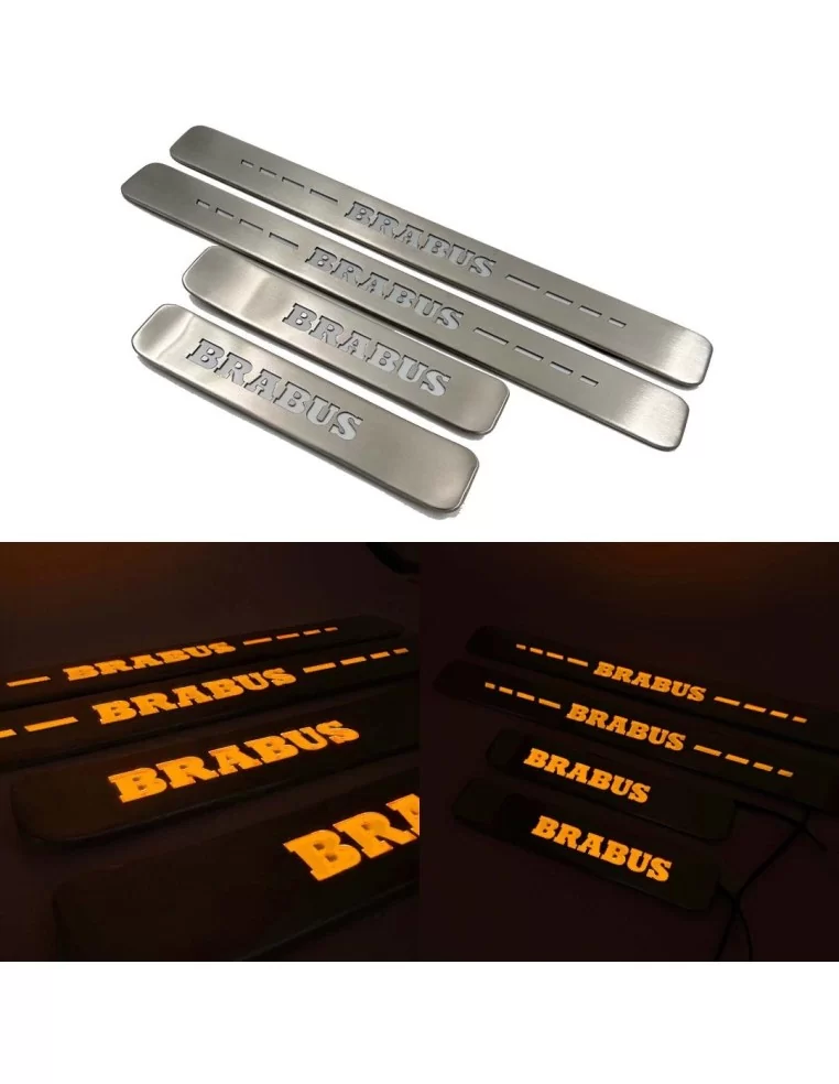  - Mercedes-Benz - ORANGE Brabus LED Illuminated door sills 4 pcs for Mercedes-Benz W463A W464 G-Class - 1 - Illuminate your Mer