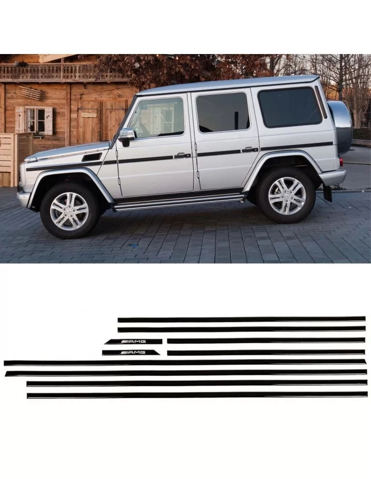  - Mercedes Benz - AMG Zierleisten Einsätze schwarz glänzend für Mercedes-Benz G-Klasse W463 10er Set - 1 - AMG Zierleisten Eins