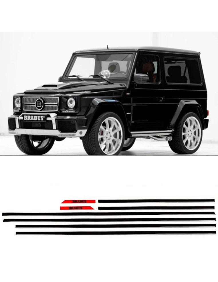  - Mercedes-Benz - Brabus RED mouldings insertions black gloss for 3-door SWB Mercedes-Benz W463 G-Class - 1 - Buy Brabus RED mo